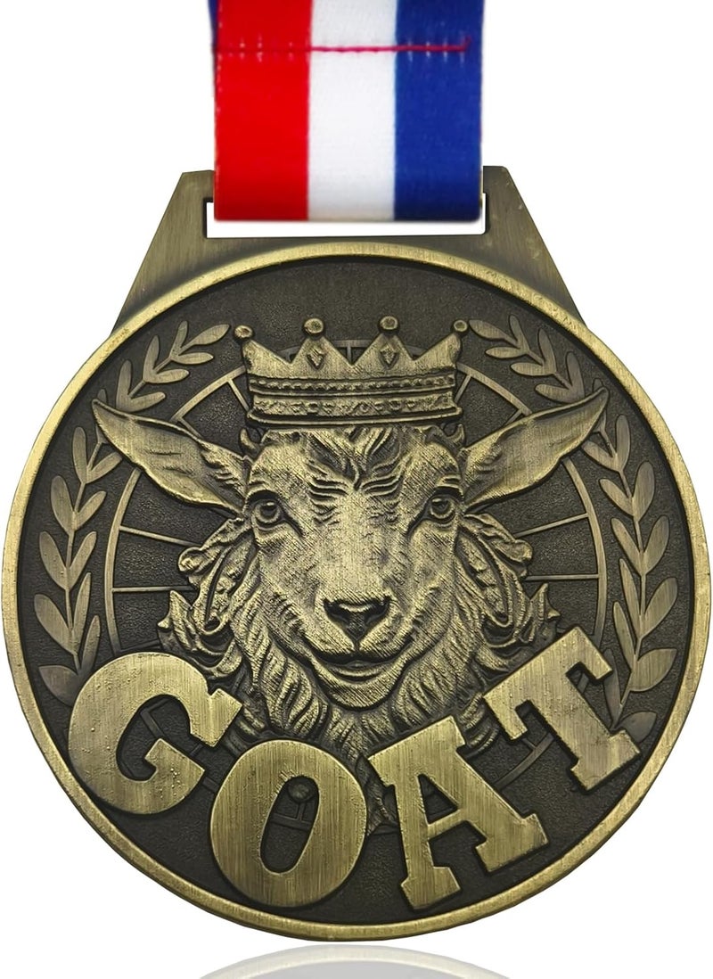 YUJUE Goat Medal - 3ft Greatest Champion Medal of All Time, Goat Pendant Medal with Neck Strap, Goat Award Chain for Football Basketball Sports Championship MVP Award and Tournament League Champion - Image 1